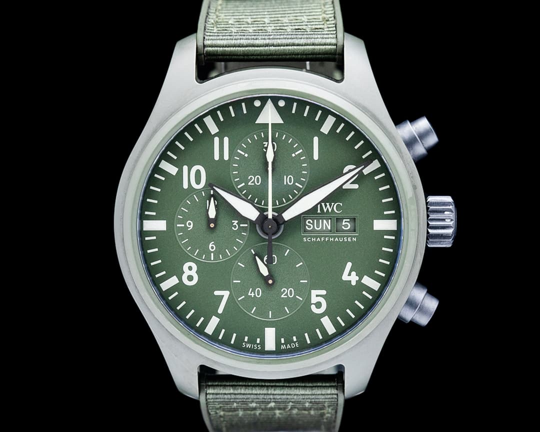 IWC IW389106 Pilot Chronograph Top Gun "Woodland" Ceramic Green Dial