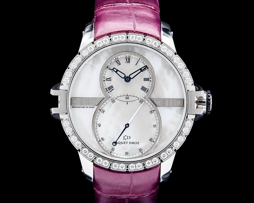 Image of Jaquet Droz Grande Seconde SW Diamond Bezel SS Mother of Pearl Dial UNWORN