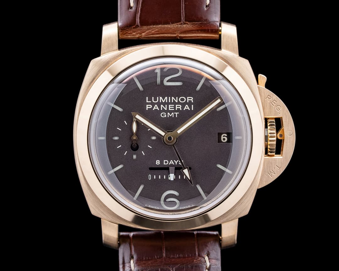 Panerai PAM00289 Luminor 1950 8 Days GMT 18K RG Brown Dial