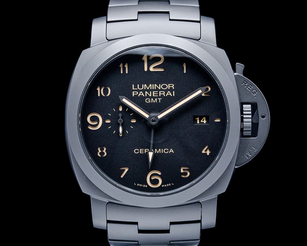 Panerai PAM00438 Luminor 1950 3 Days GMT Tuttonero Ceramic Black Dial LIMITED
