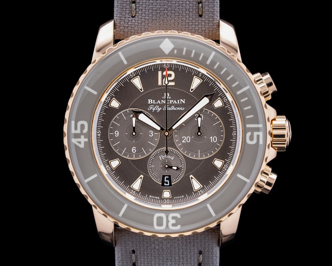 Image of Blancpain 5085F Fifty Fathoms 18K Rose Gold Gray Dial