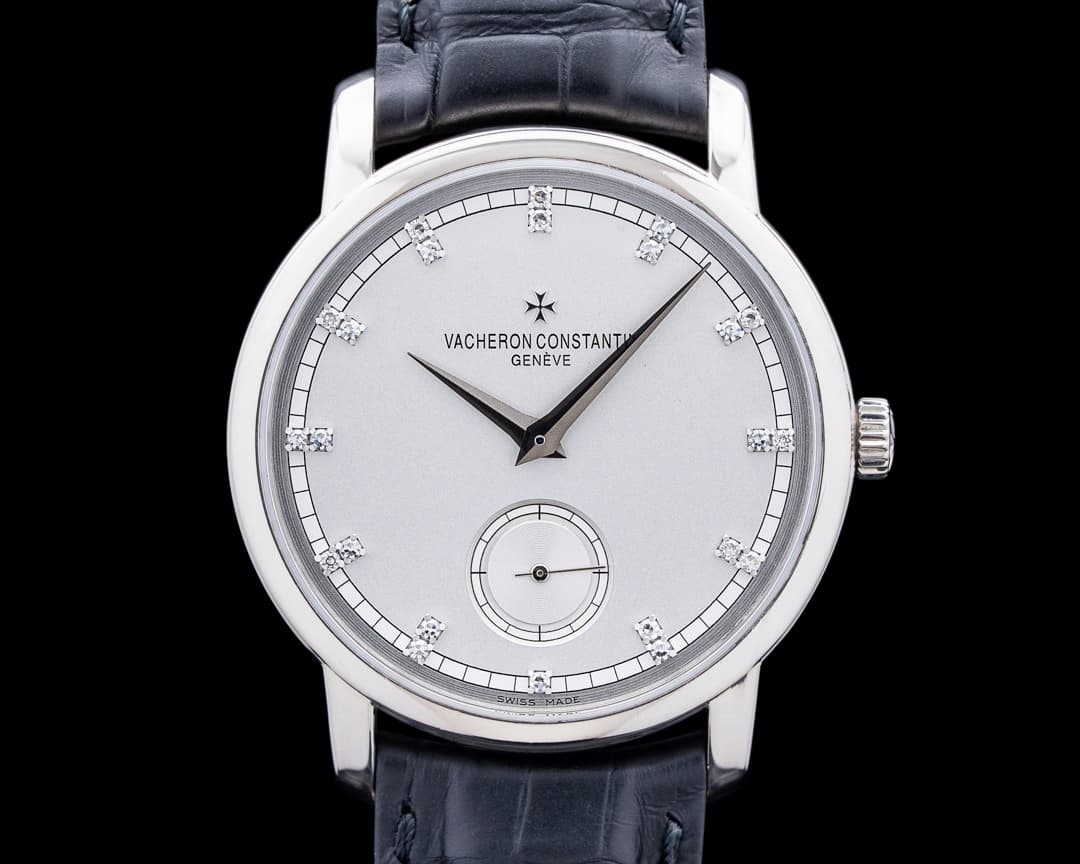 Vacheron Constantin Patrimony Manual Wind Diamonds 18K White Gold Silver Dial