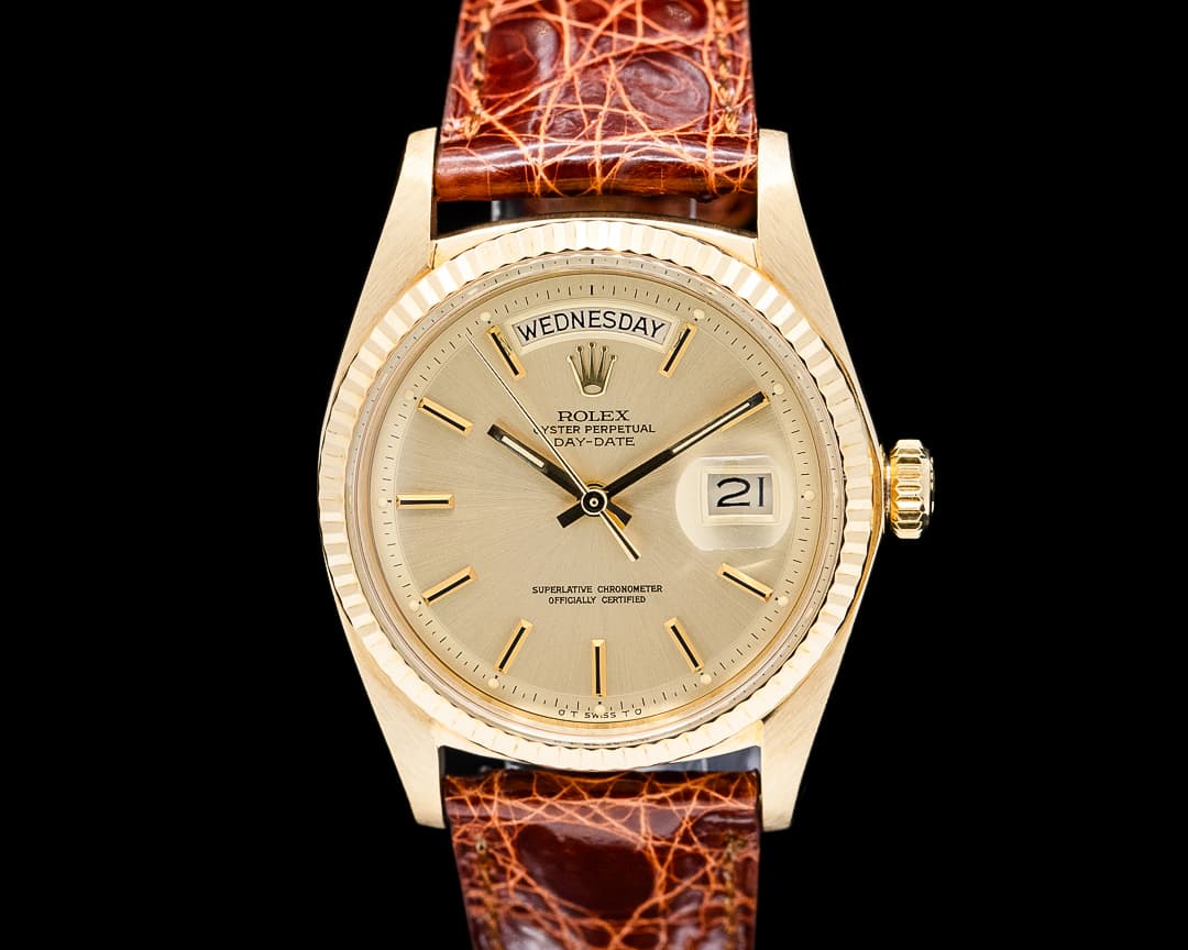 Rolex 1803 Day-Date 18K Yellow Gold 18K YG Champagne Dial Circa. 1973