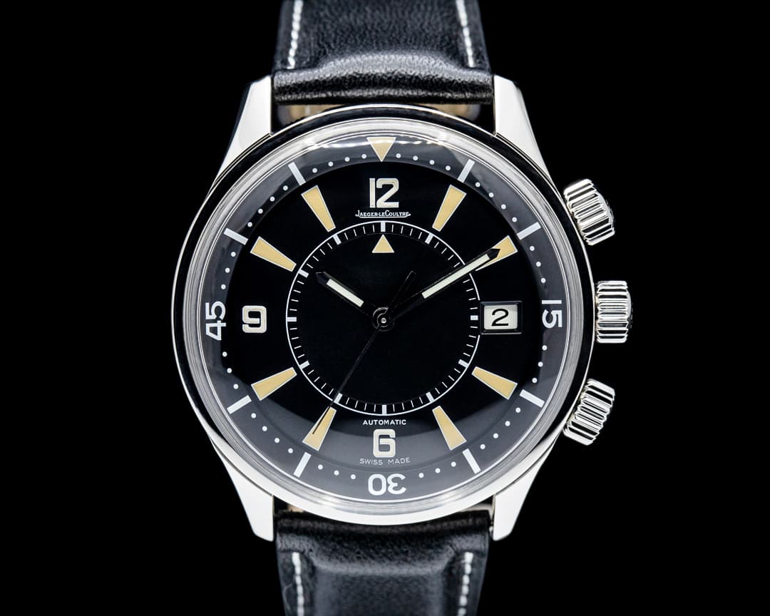 Image of Jaeger LeCoultre Q2008470 Memovox Tribute to Polaris SS Black Dial LIMITED