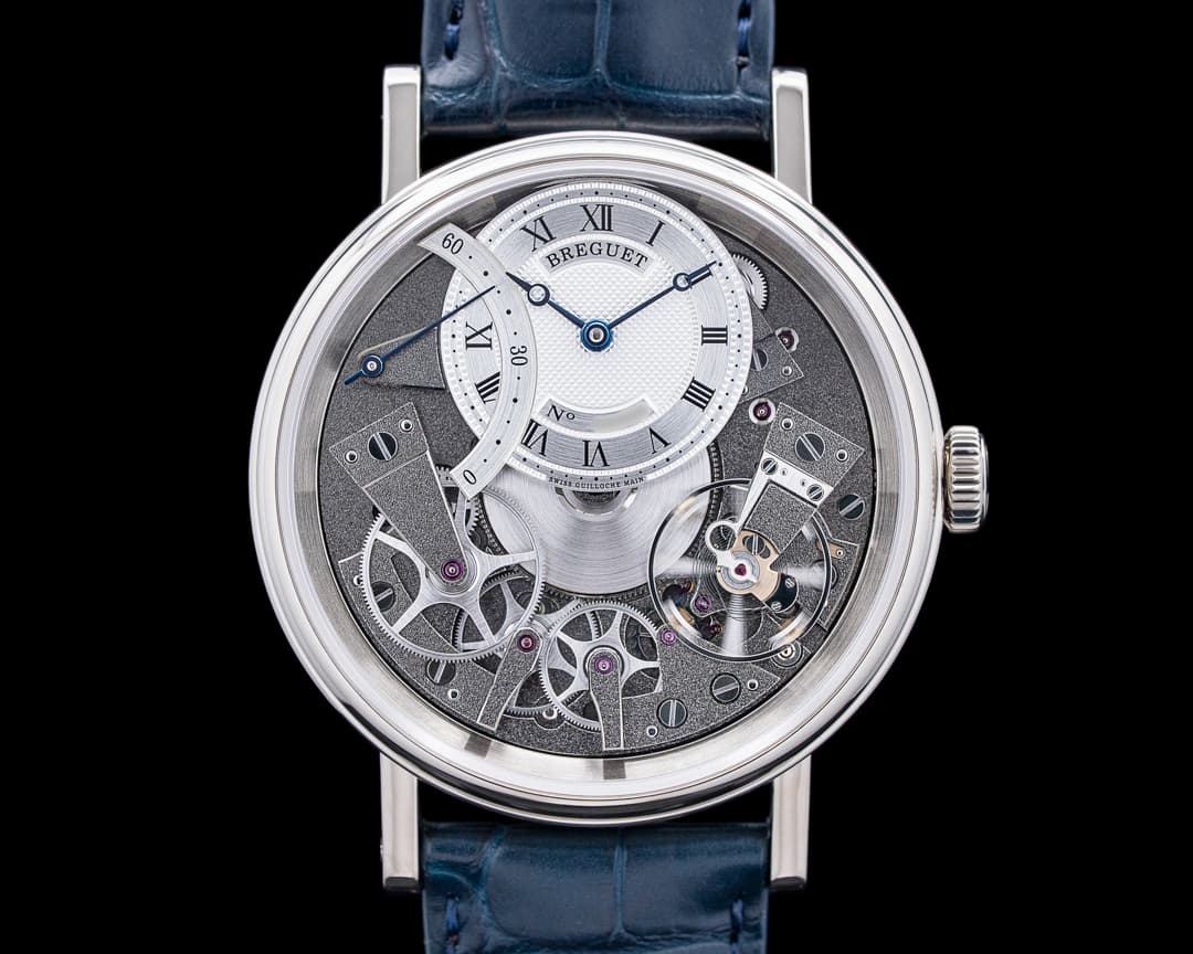 Breguet 7097BB Tradition Seconde Retrograde 18K White Gold Skeleton Dial