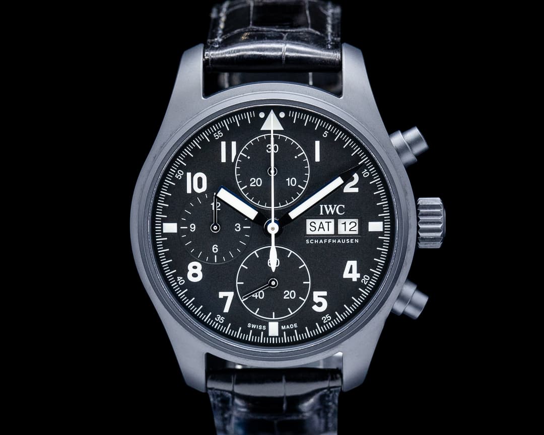IWC Pilot’s Chronograph Tribute to 3705 Ceratanium Black Dial LIMITED