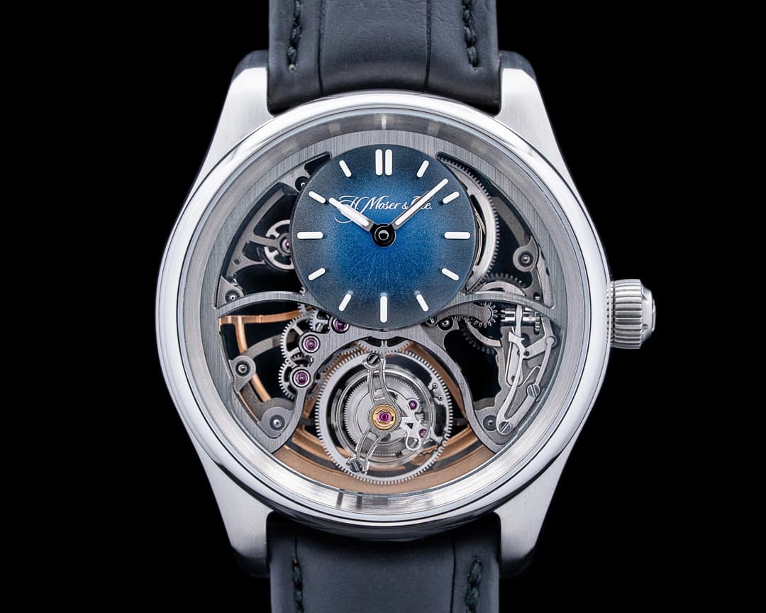 H. Moser & Cie. 3811-1200 Pioneer Cylindrical Tourbillon SS Skeleton Dial