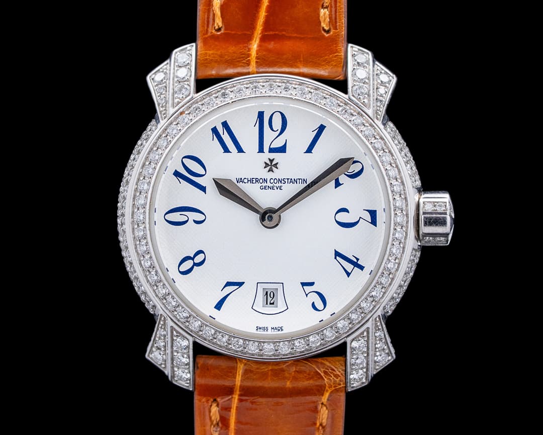 Vacheron Constantin 25715 Malte Diamonds Ladies 18K White Gold White Dial