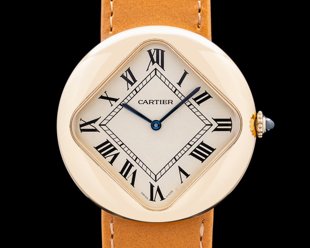 Cartier WGPB0003 CPCP Pebble 18K Yellow Gold Eggshell Cream Dial LIMITED