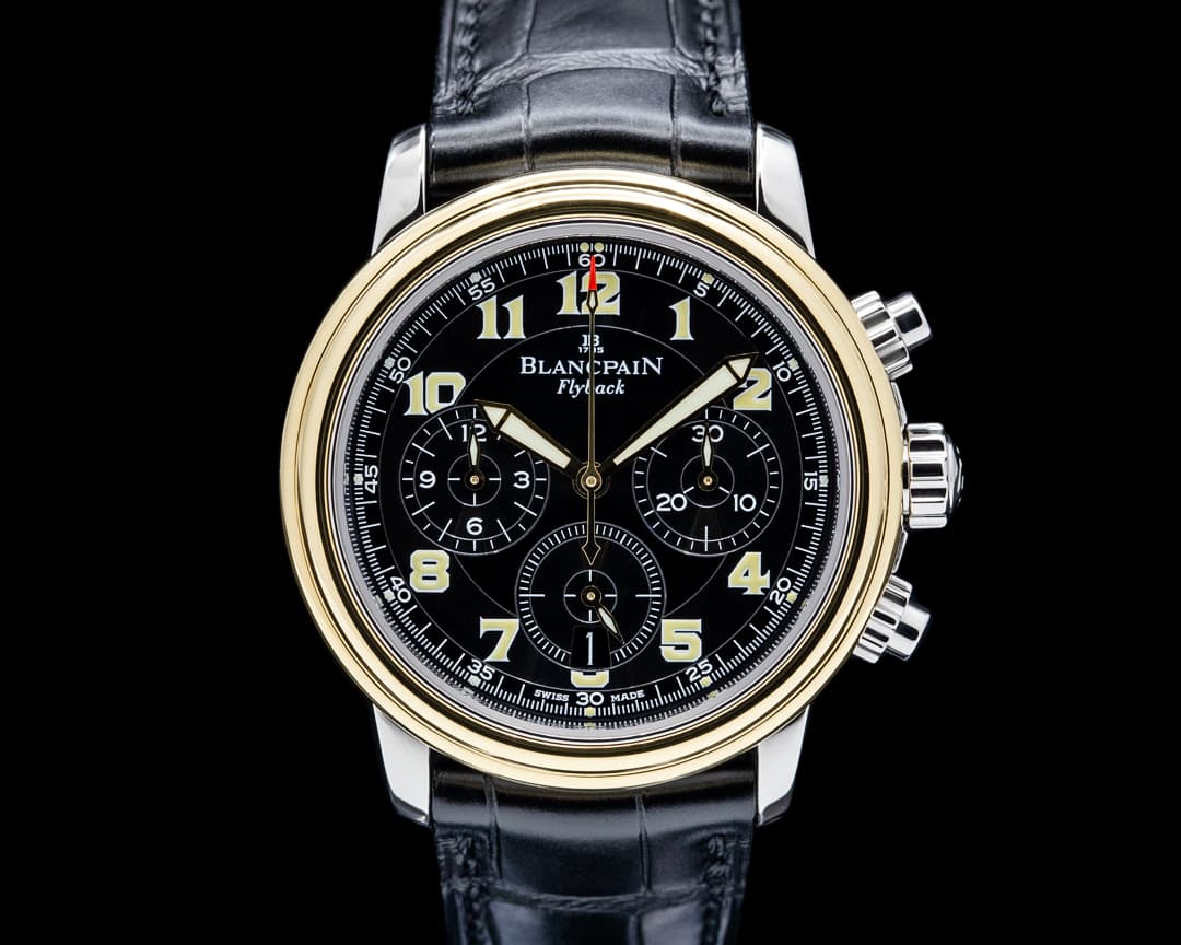 Image of Blancpain 2185 Leman Chronograph Two Tone Black Dial
