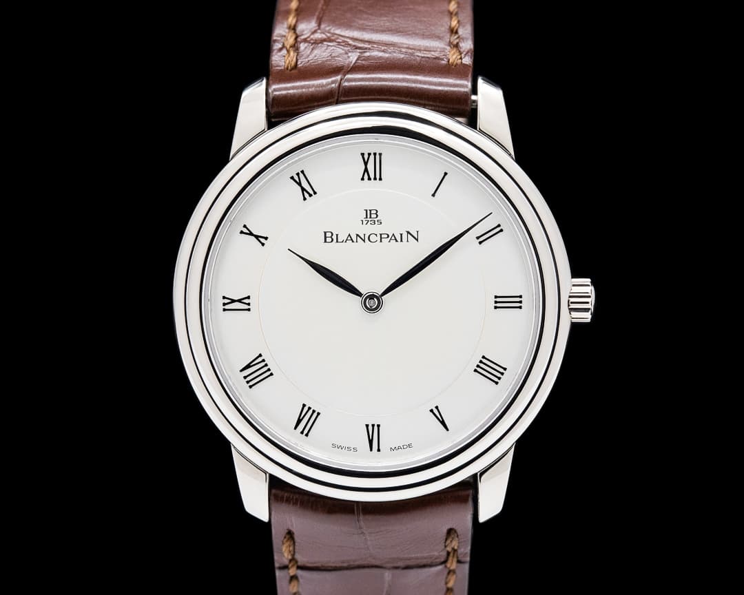 Blancpain 3028 Villeret Ultra Thin Half Hunter 18K White Gold Silver Dial