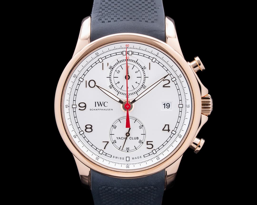 Image of IWC IW390501 Portugieser Yacht Club Chronograph 18K Rose Gold Silver Dial