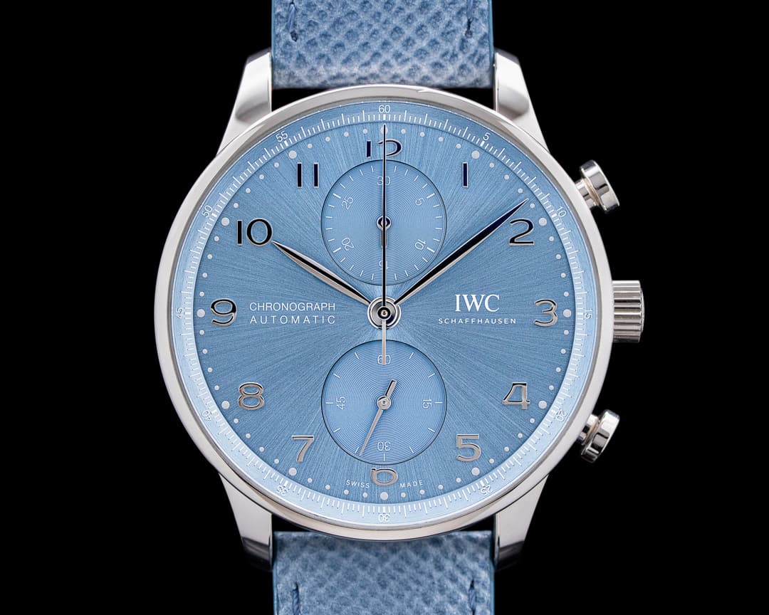 IWC IW371626 Portugieser Chronograph 18K White Gold Blue Dial 2024