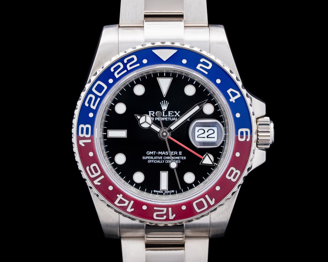 Rolex 116719BLRO GMT-Master II "Pepsi" 18K White Gold Black Dial