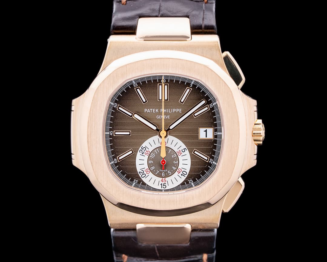 Patek Philippe 5980R Nautilus Chronograph 18K Rose Gold Brown Dial