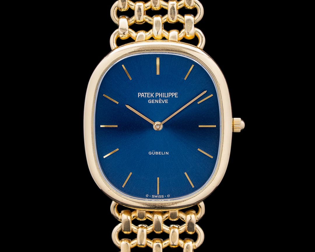 Image of Patek Philippe 3738/1 Golden Ellipse 18K Yellow Gold Blue Gubelin Dial