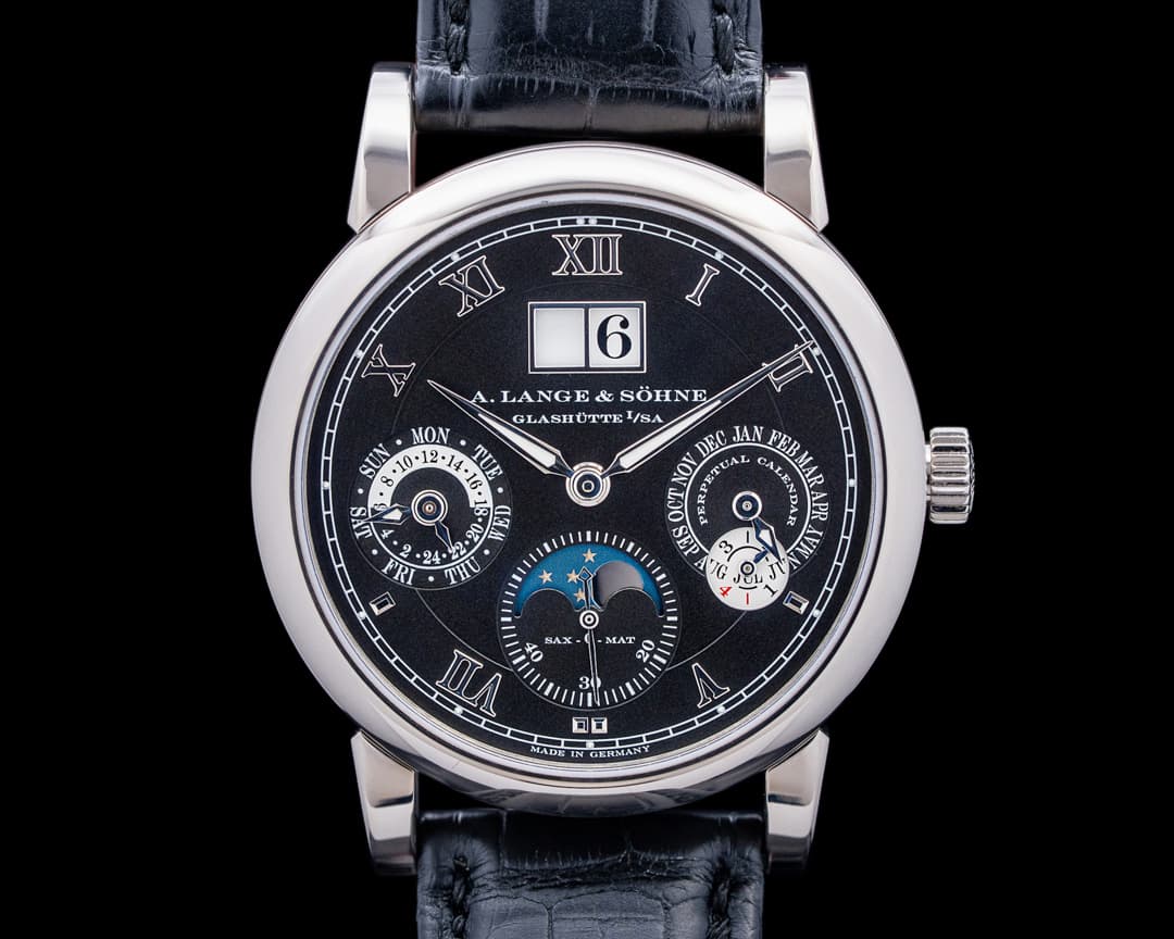 A. Lange and Sohne 310.026 Langematik Perpetual 18K White Gold Black Dial