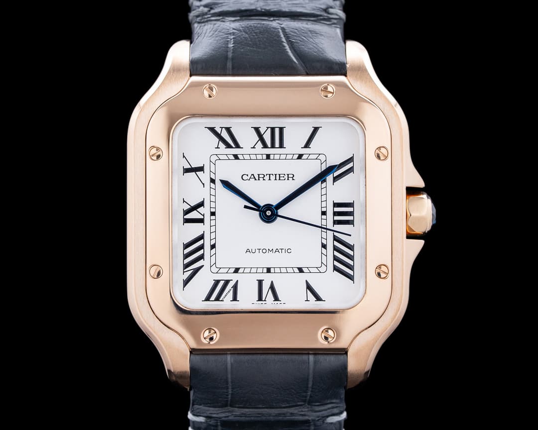 Cartier WGSA0028 Santos de Cartier 18K Rose Gold Silver Dial 2024