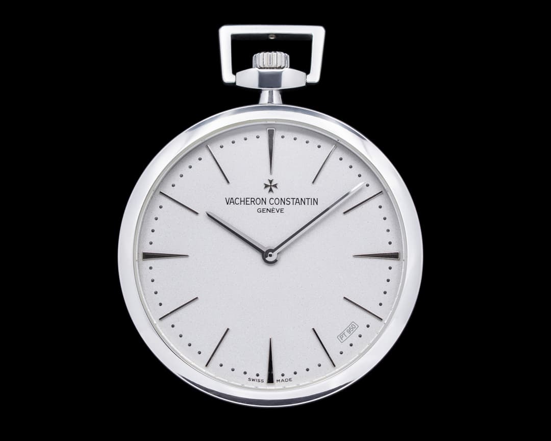 Vacheron Constantin 82028 Patrimony Contemporaine Pocket Watch Platinum Silver Dial
