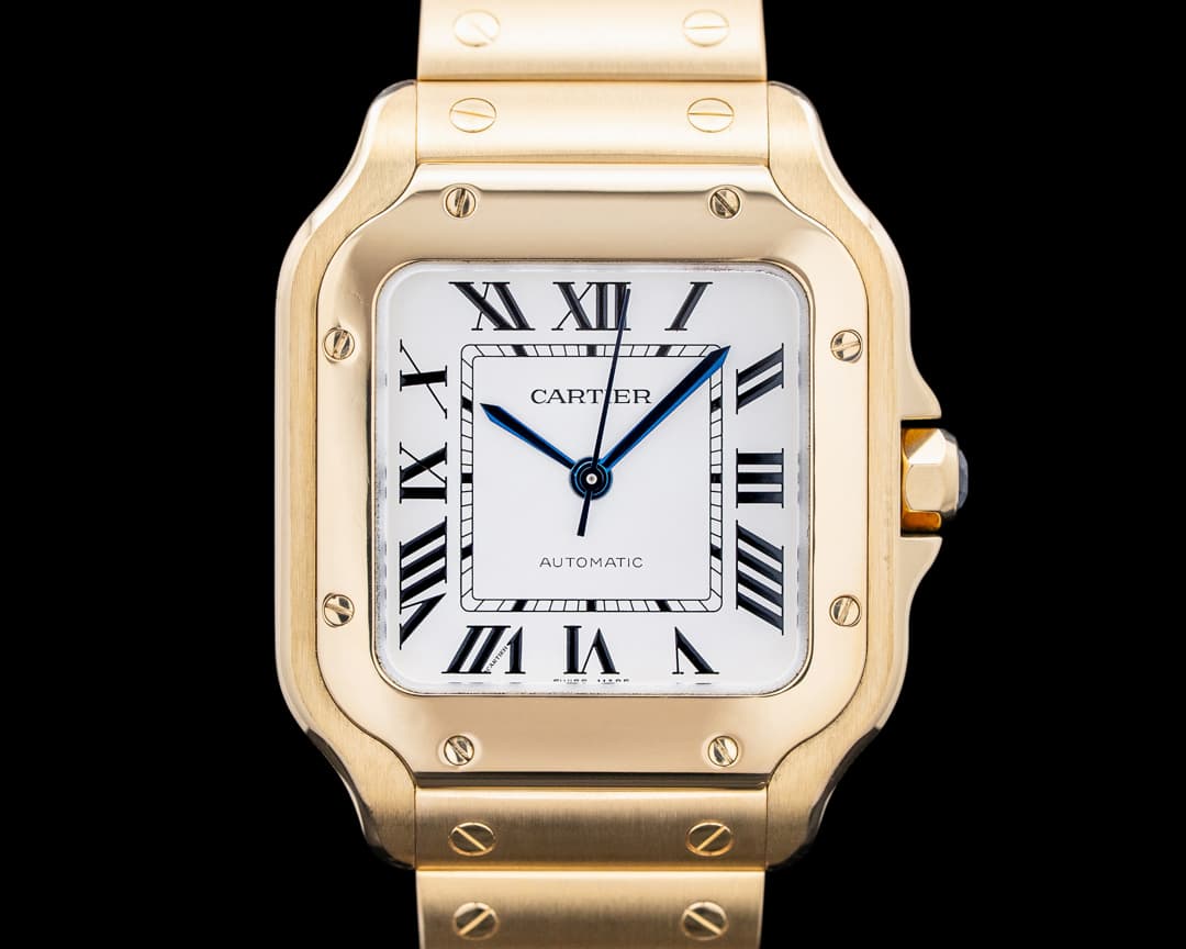Cartier WGSA0030 Santos Medium 18K Yellow Gold Silver Dial 2024