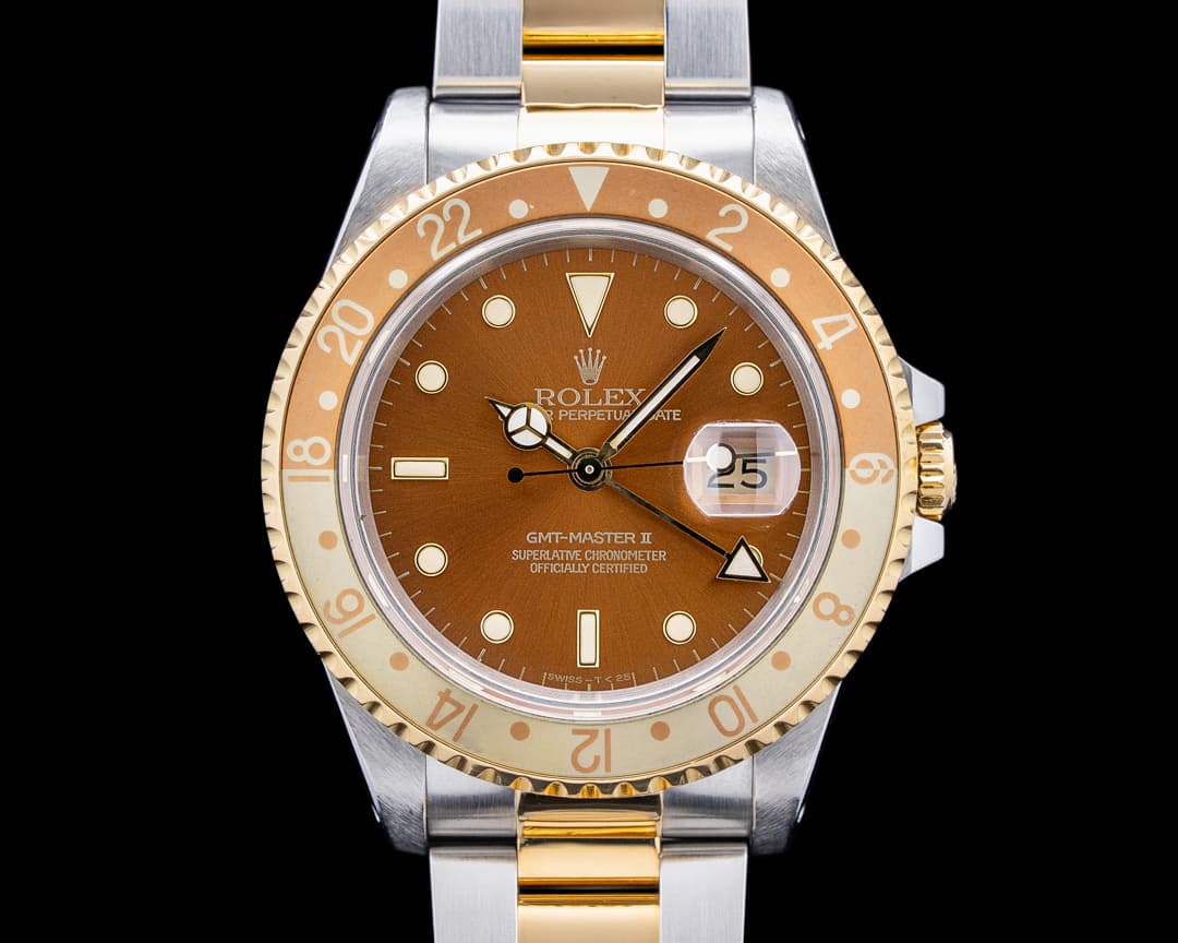 Rolex 16713 GMT Master II "Root Beer" SS / 18K YG Brown Dial C. 1992