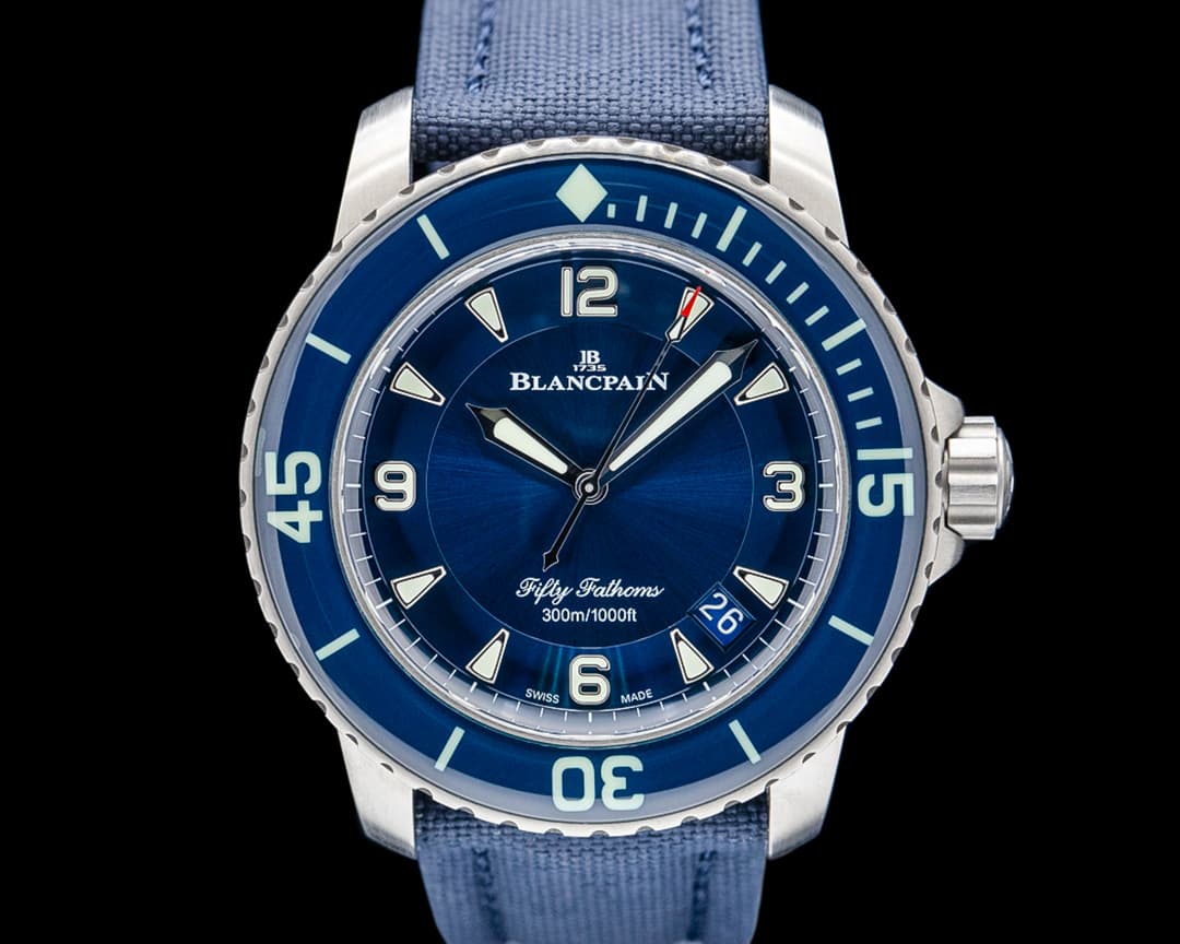Image of Blancpain 5015 Fifty Fathoms Titanium Blue Dial