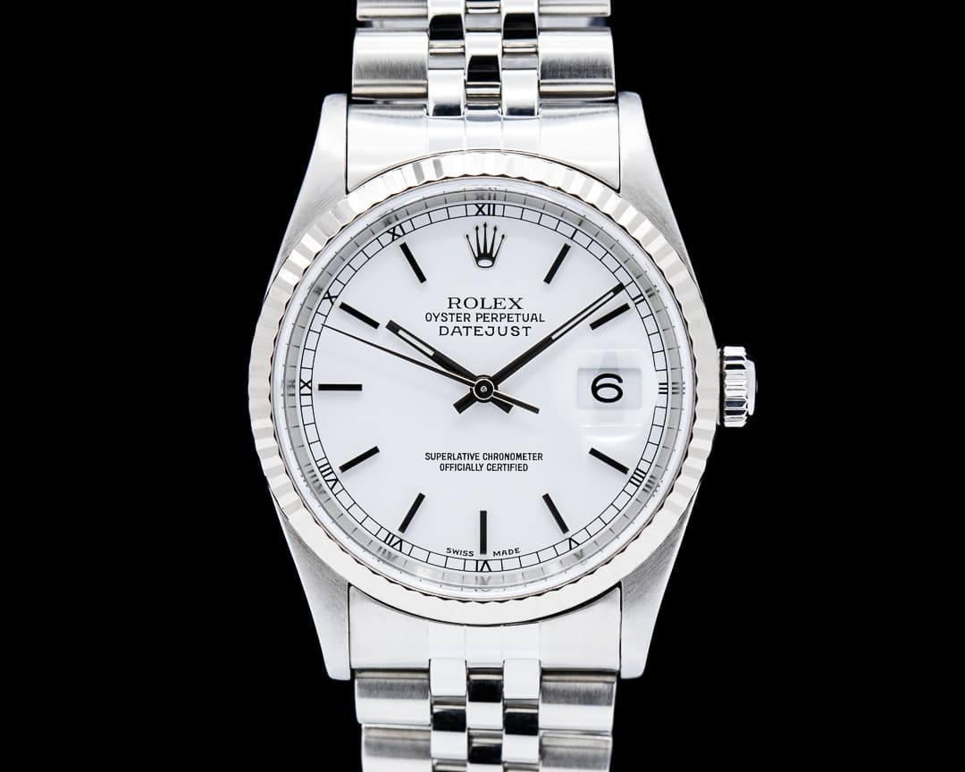 Rolex 16234 Datejust Jubilee SS White Dial Circa. 2001