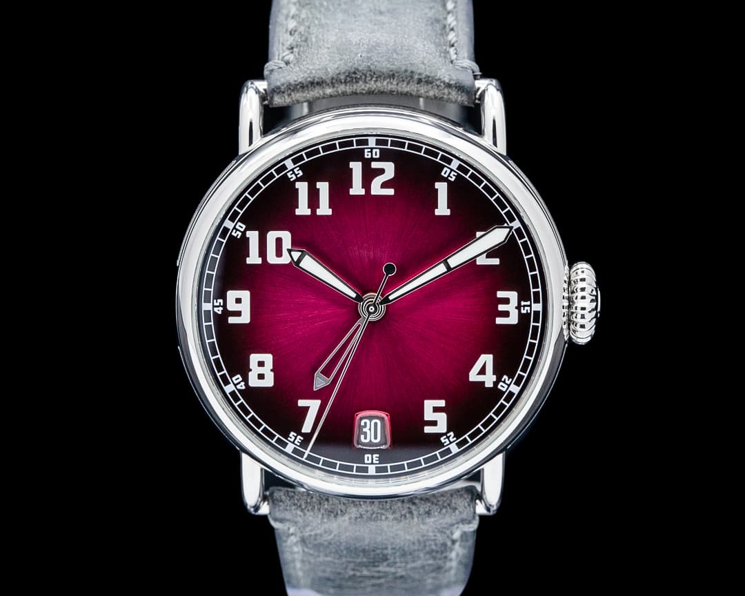 H. Moser and Cie. 8809-1200 Heritage Dual Time SS Burgundy Fume Dial 2024