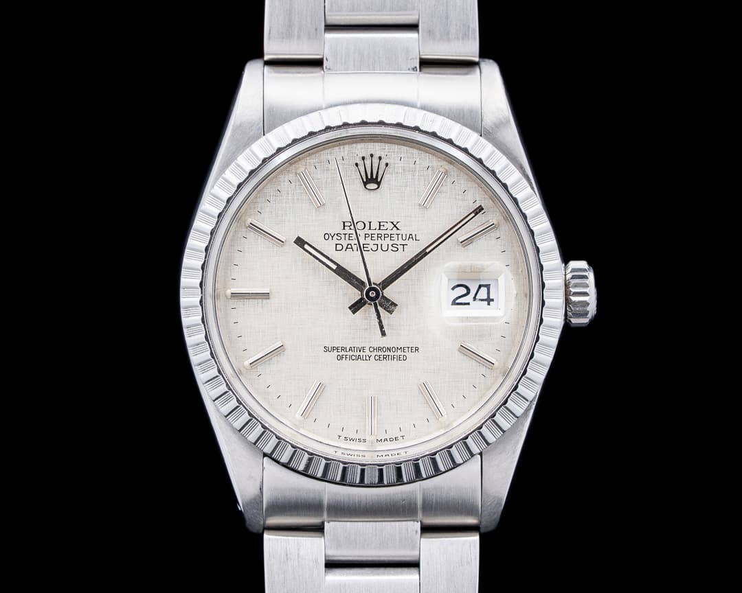 Rolex 16030 Datejust 36MM SS Silver Linen Dial C. 1988