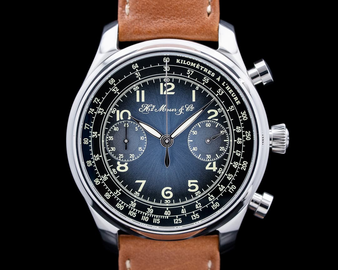 H. Moser and Cie. 1220-1200 Endeavour Chronograph Compax SS Blue Fume Dial