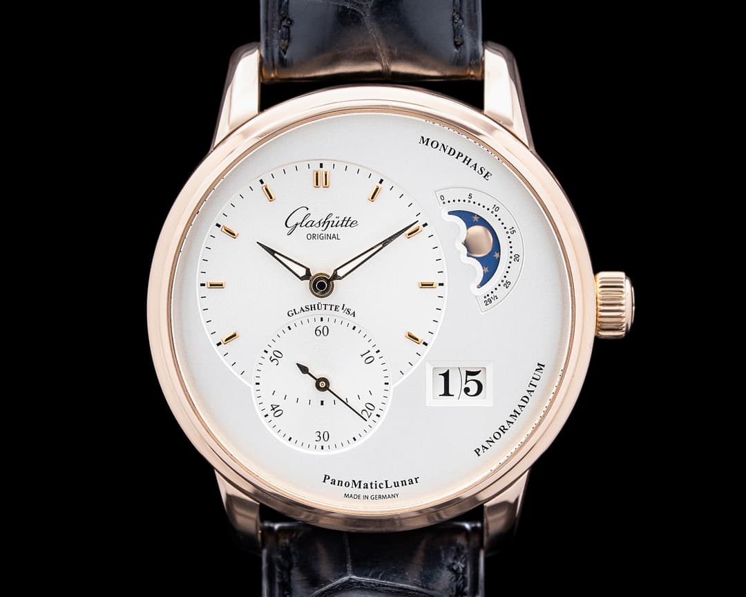 Glashutte Original PanoMaticLunar 18K Rose Gold Cream Dial