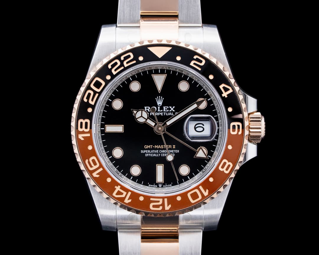 Rolex 126711CHNR GMT-Master II "Root Beer" 18K Everose Gold / SS Black Dial