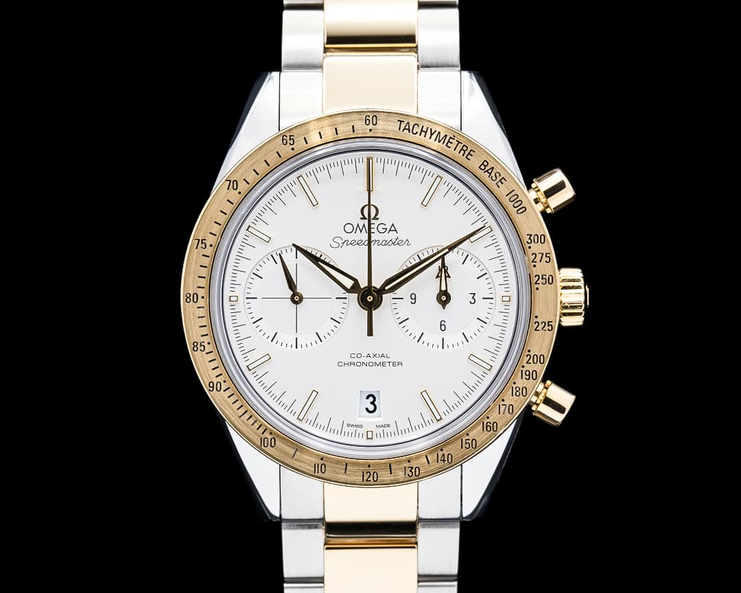 Omega Speedmaster 57 Co-Axial SS / 18K Yellow Gold Silver Dial