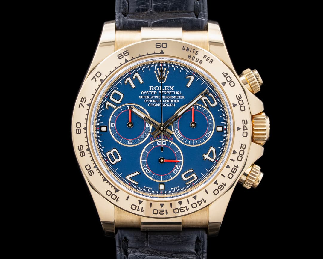 Rolex 116518 Daytona 18K Yellow Gold Blue "Racing" Dial