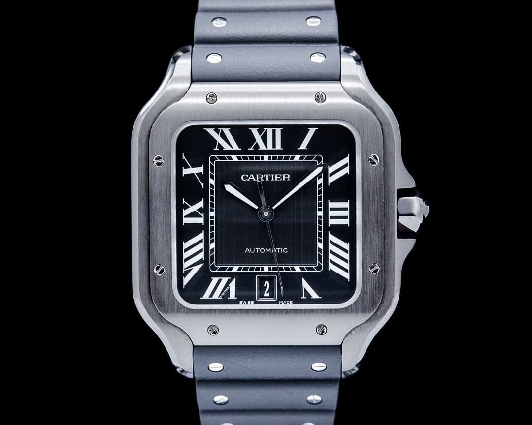 Cartier WSSA0039 Santos de Cartier Large ADLC Steel Black Dial