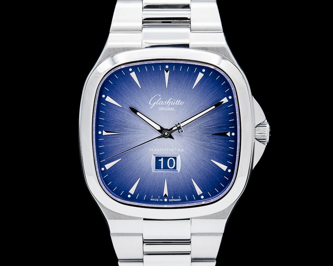 Glashutte Original Seventies Panorama Date SS Blue Dial