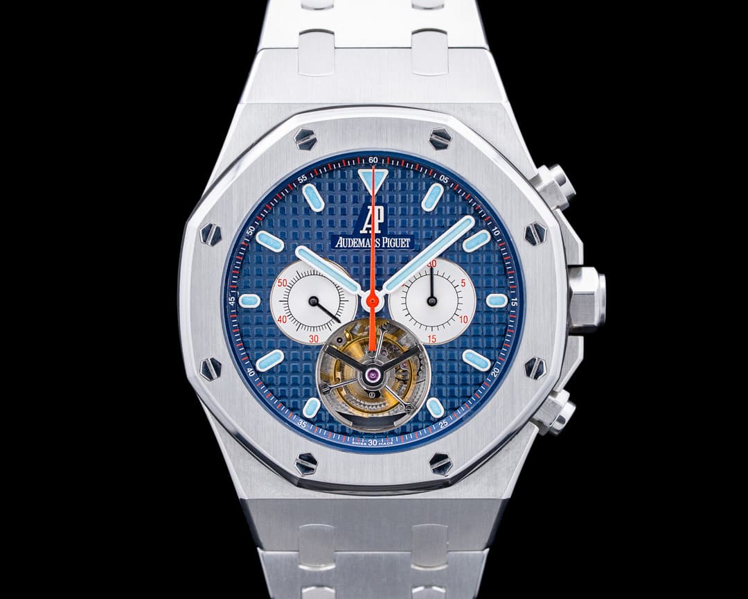Image of Audemars Piguet 25977ST Royal Oak Tourbillon Chronograph SS Blue Dial