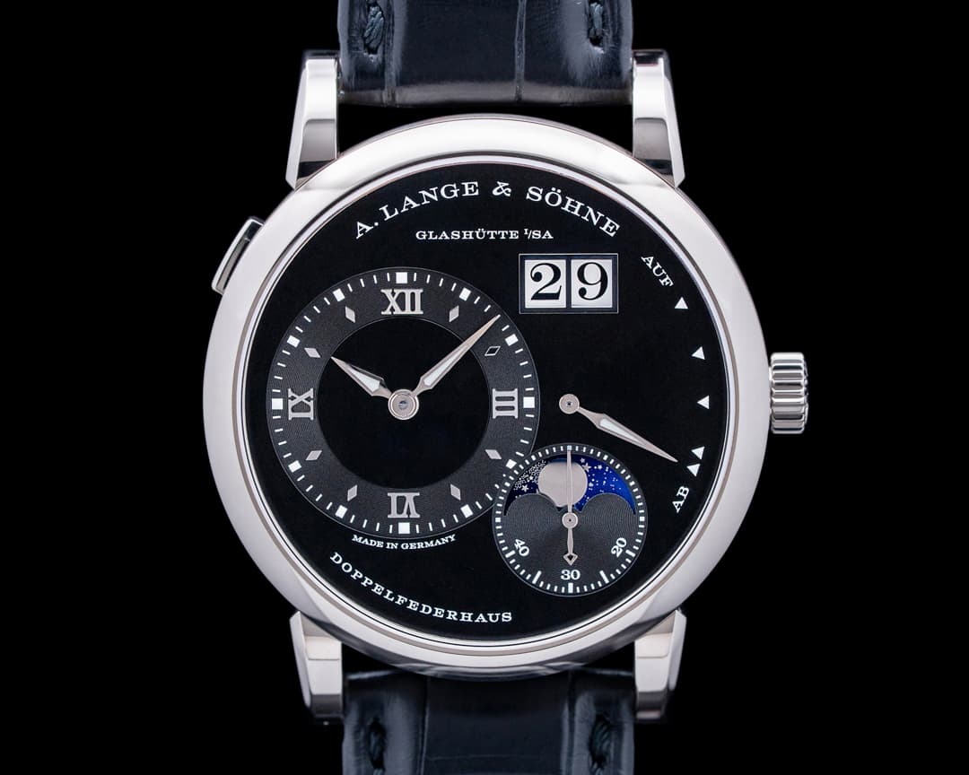 Image of A. Lange and Sohne 192.029 Lange 1 Moon Phase 18K White Gold Black Dial