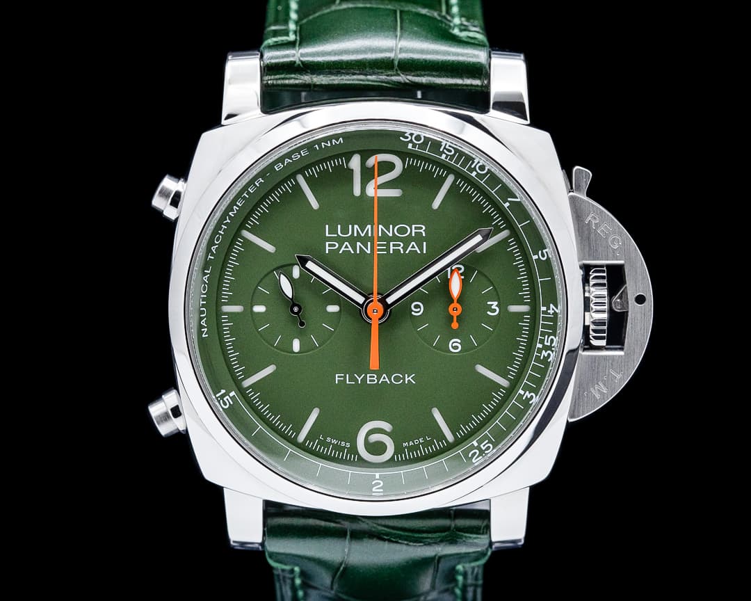 Panerai PAM01296 Luminor Chrono Flyback Verde Militare SS Green Dial