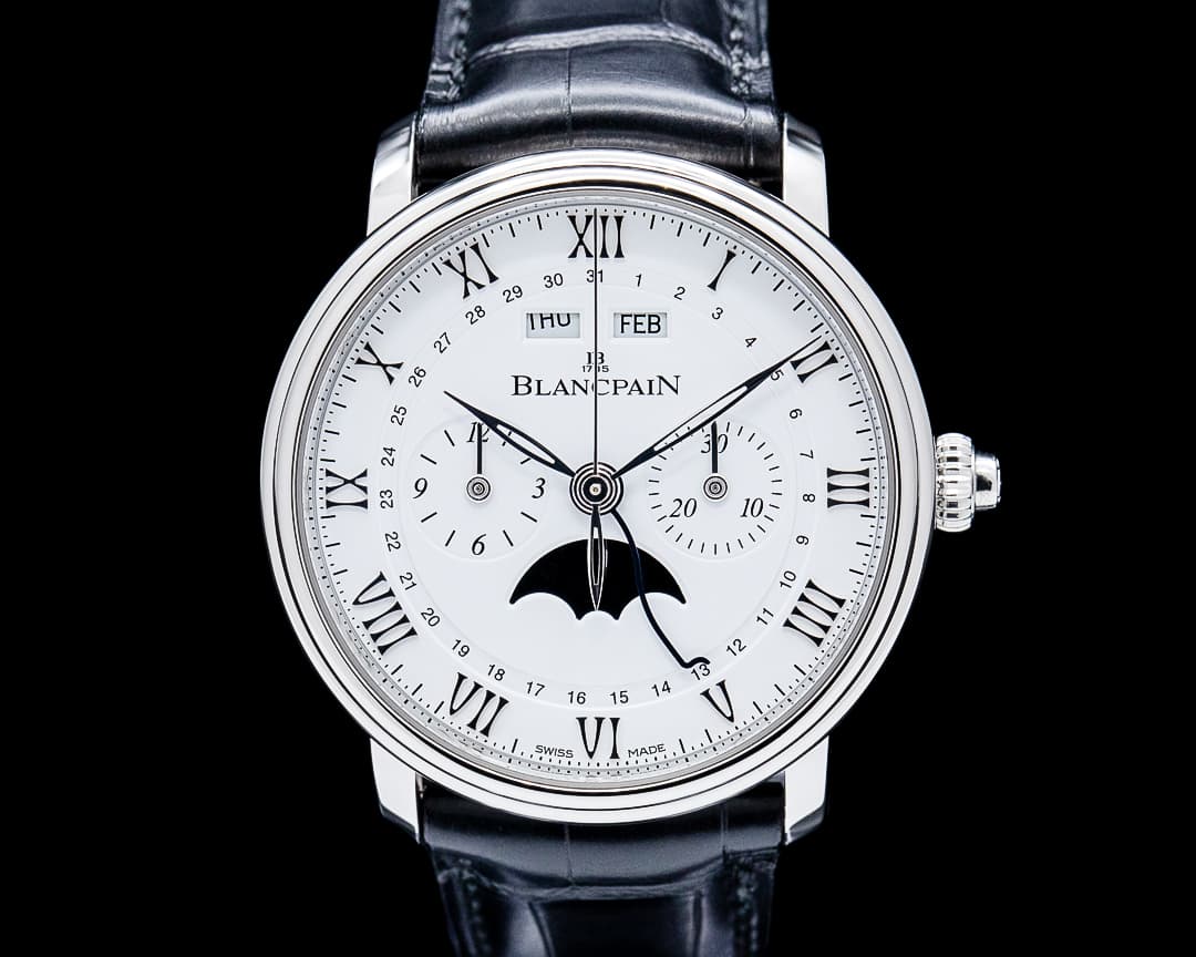 Blancpain 6685 Villeret Chronographe Monopoussoir SS White Dial