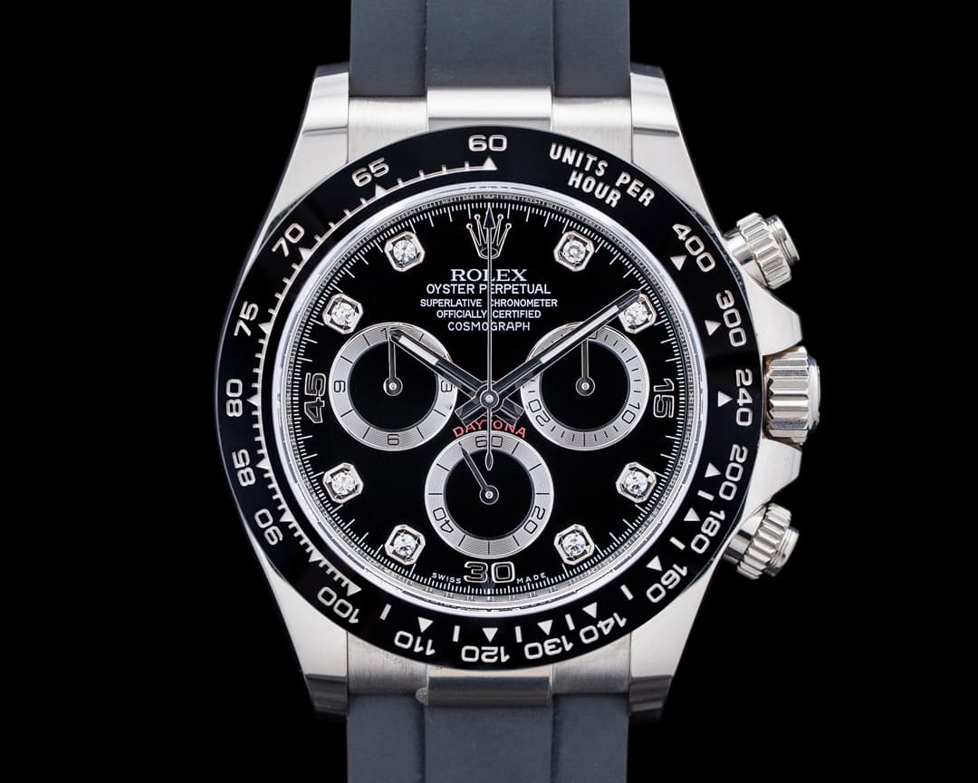 Rolex 116519LN Daytona 18K White Gold Black Diamond Dial