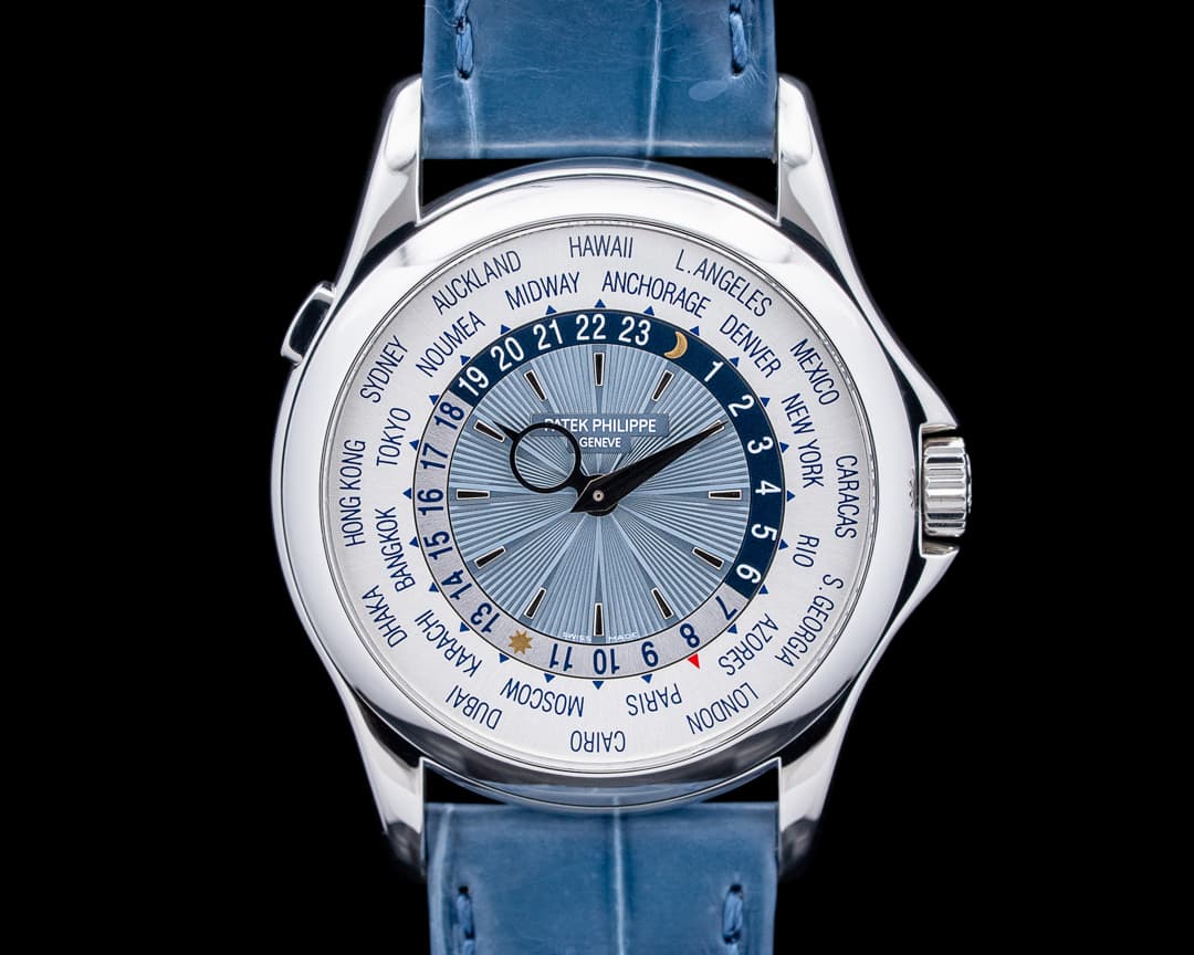 Patek Philippe 5130P-001 World Time Platinum Blue Dial