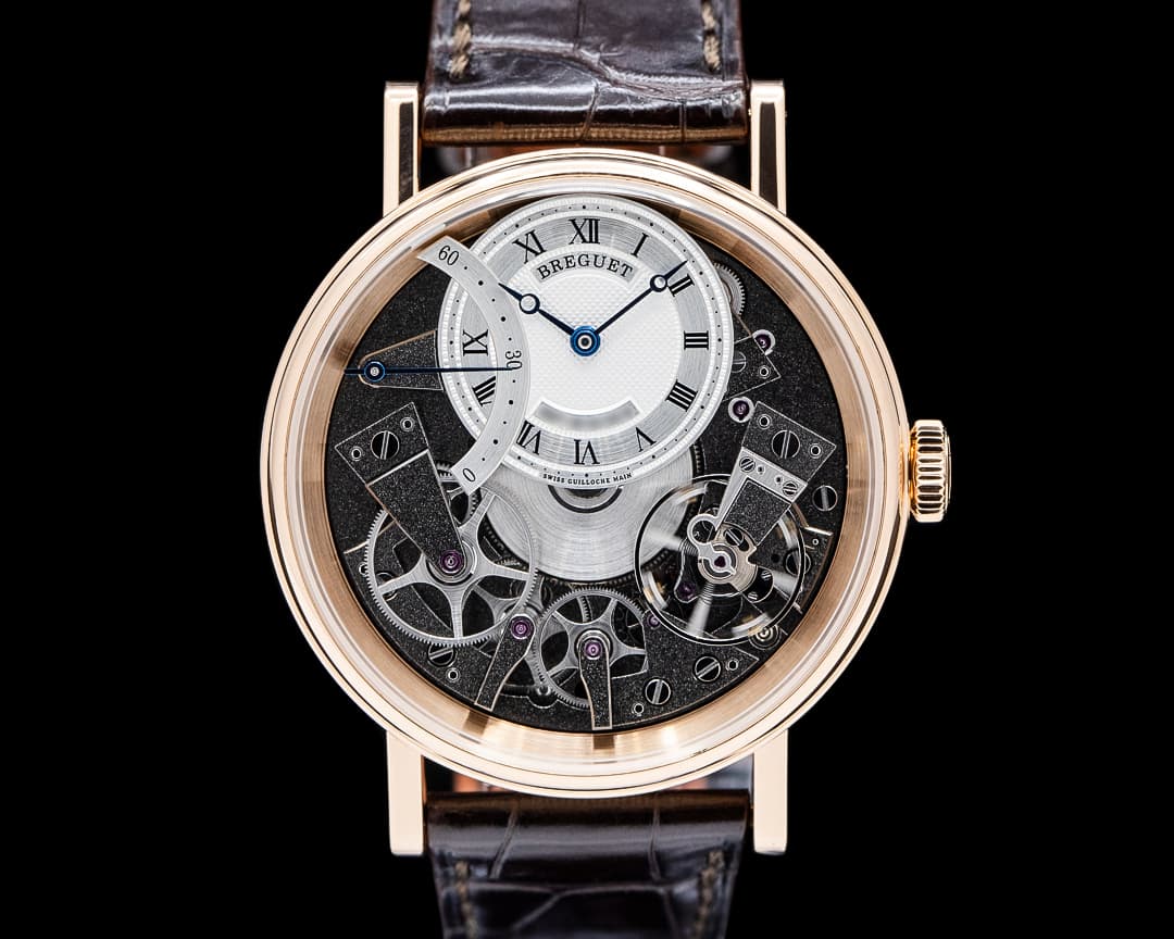 Breguet 7097BR Tradition 18K Rose Gold Silver Skeleton Dial