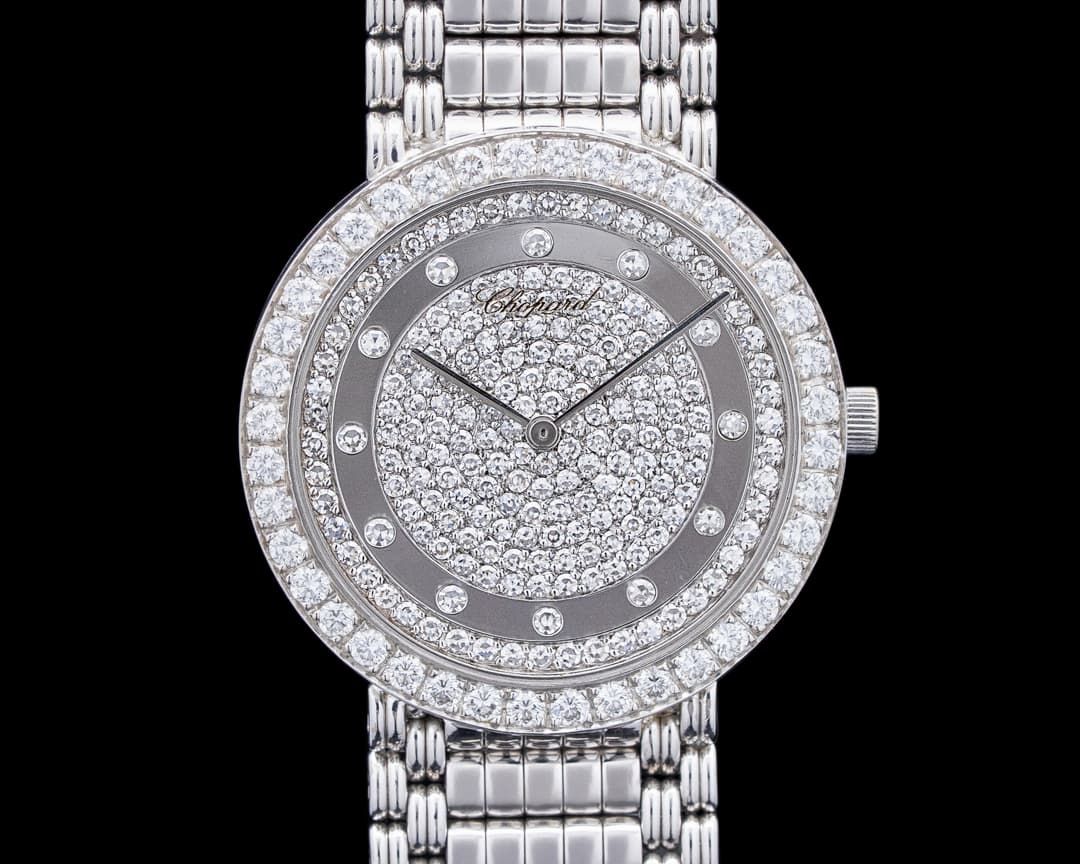 Chopard S14/3030 Wristwatch Diamonds 18K White Gold Pave Dial