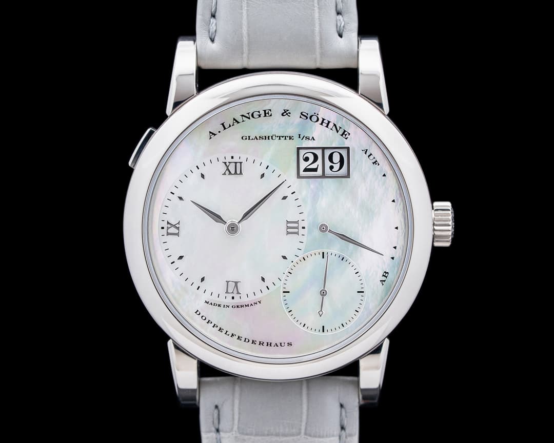 Image of A. Lange and Sohne 110.029 Lange 1 Soiree 18K White Gold Mother of Pearl Dial