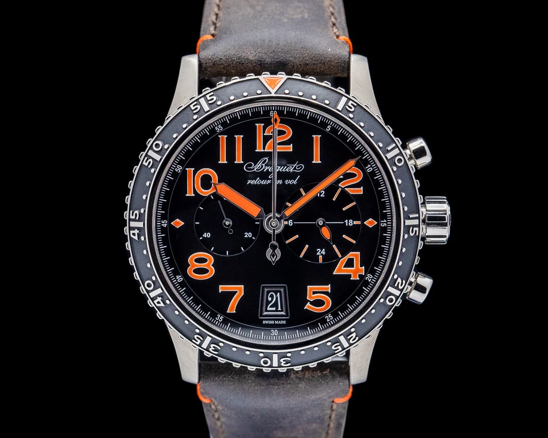 Image of Breguet 3815TI/HO/3ZU Type XXI Flyback Titanium Black Dial LIMITED