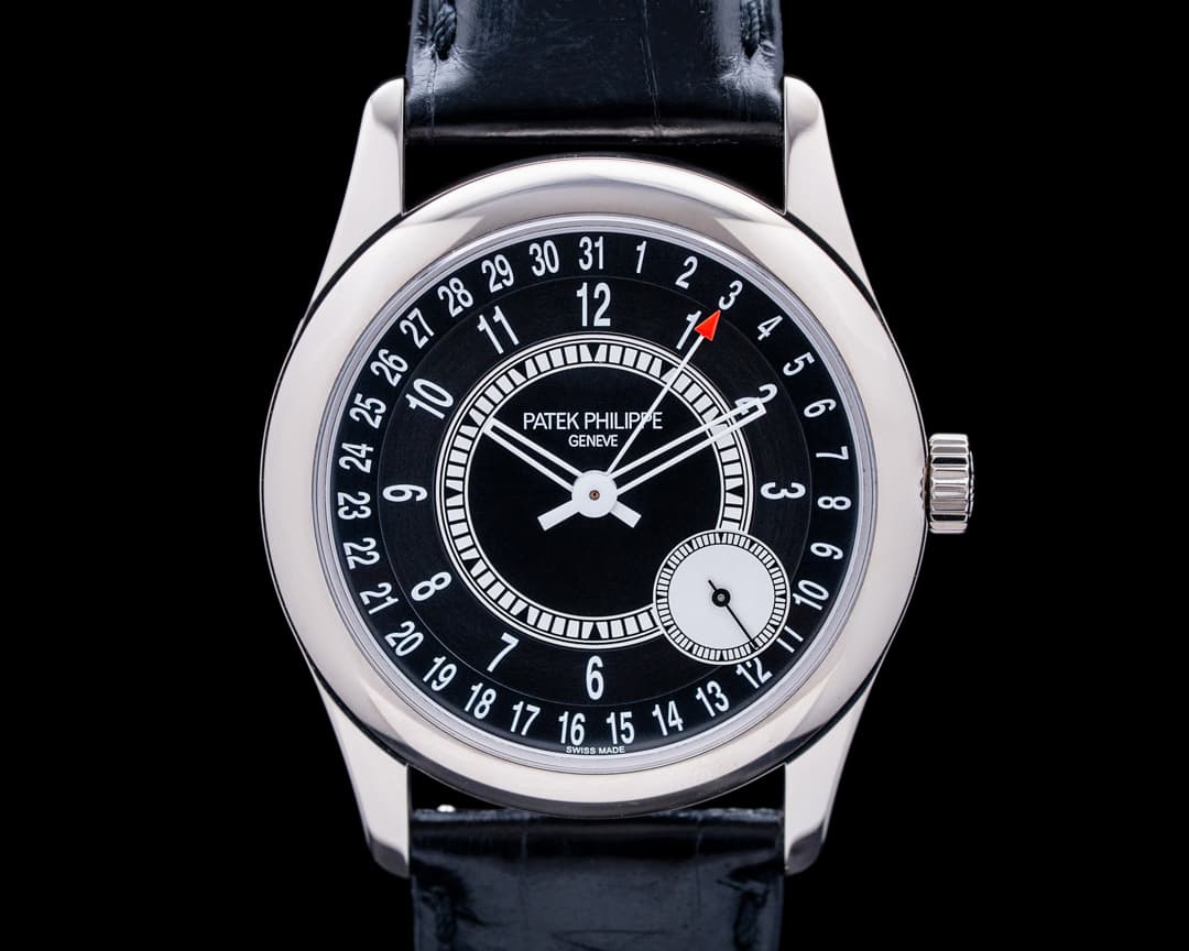 Image of Patek Philippe 6006G Calatrava 18K White Gold Black Sunburst Dial