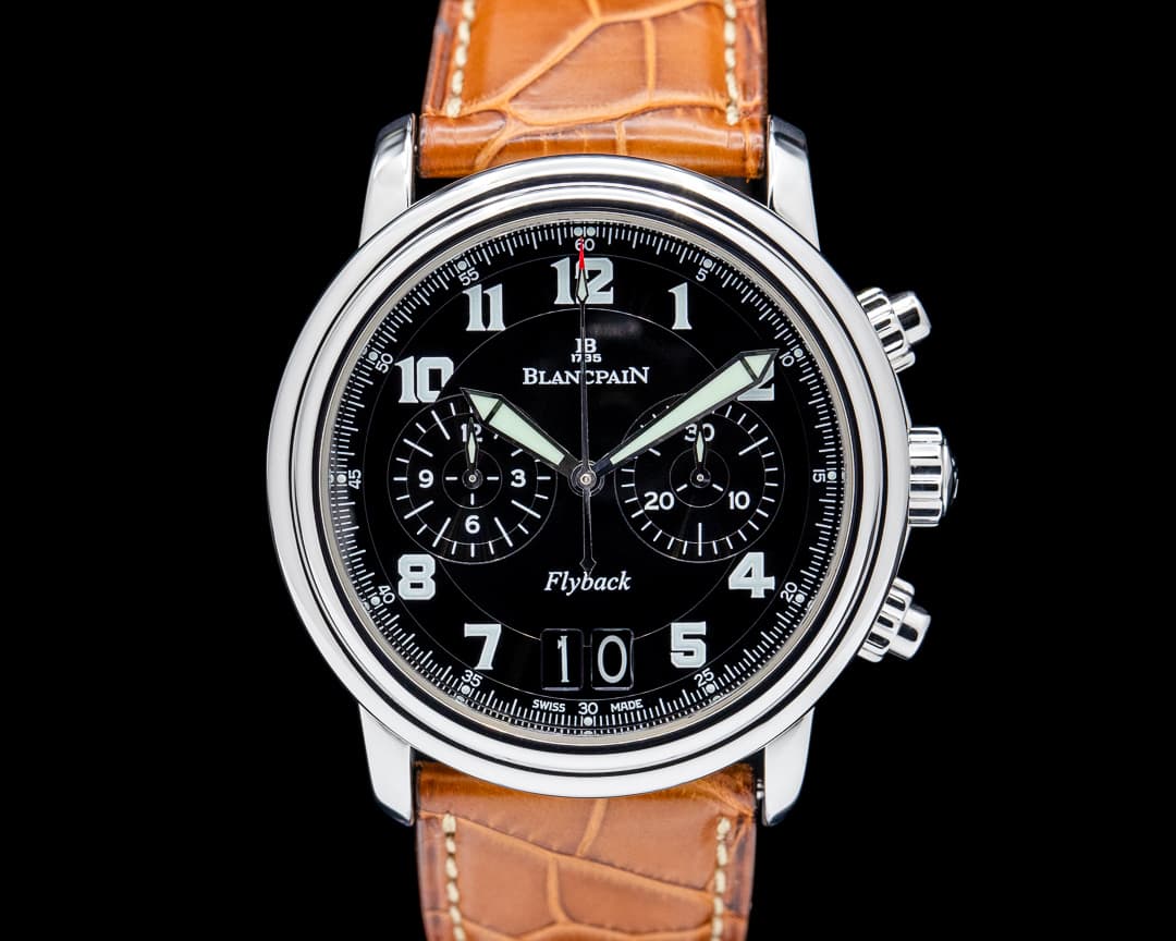Blancpain 2885F Leman Flyback Chronograph SS Black Dial
