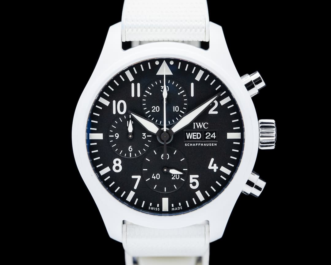 IWC Pilot Chronograph Top Gun Lake Tahoe Ceramic Black Dial