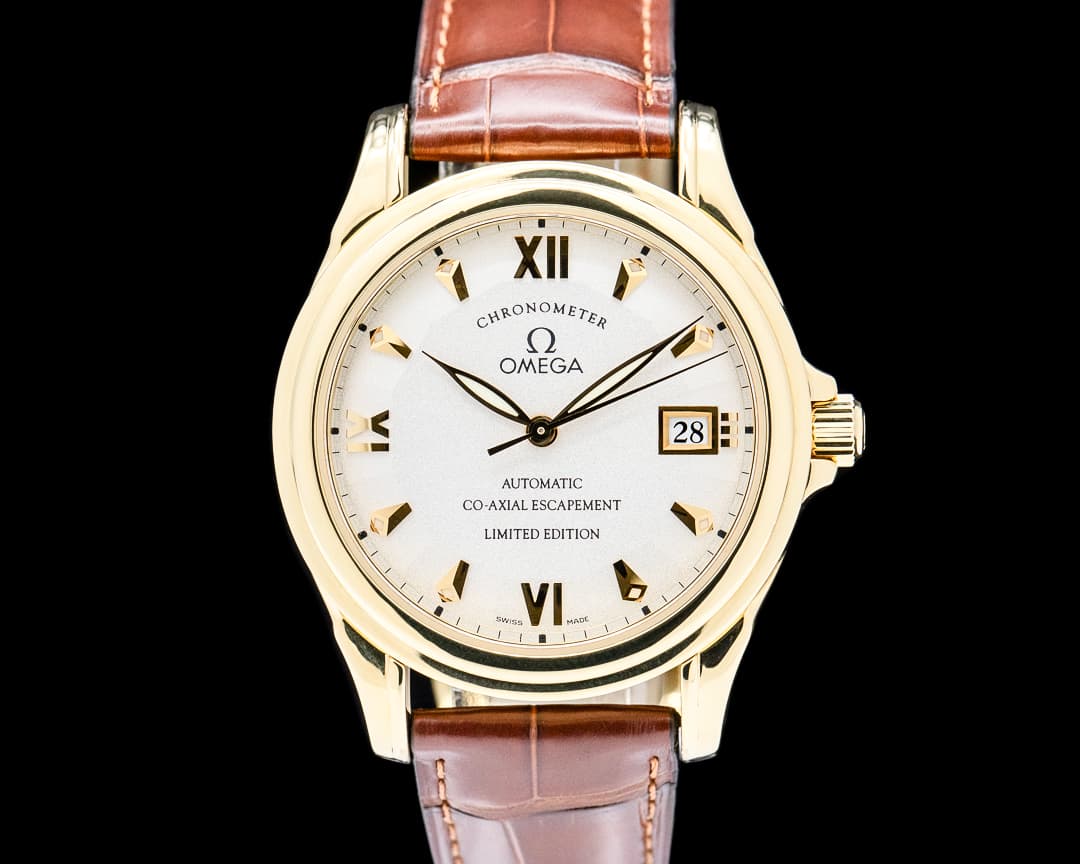 Omega De Ville Co-Axial 18K Yellow Gold White Dial LIMITED